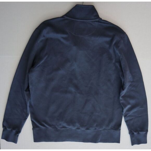 American Eagle Men's Sz M Blue Quarter-Snap Cotton Blend Mock Neck Sweatshirt - Picture 7 of 8